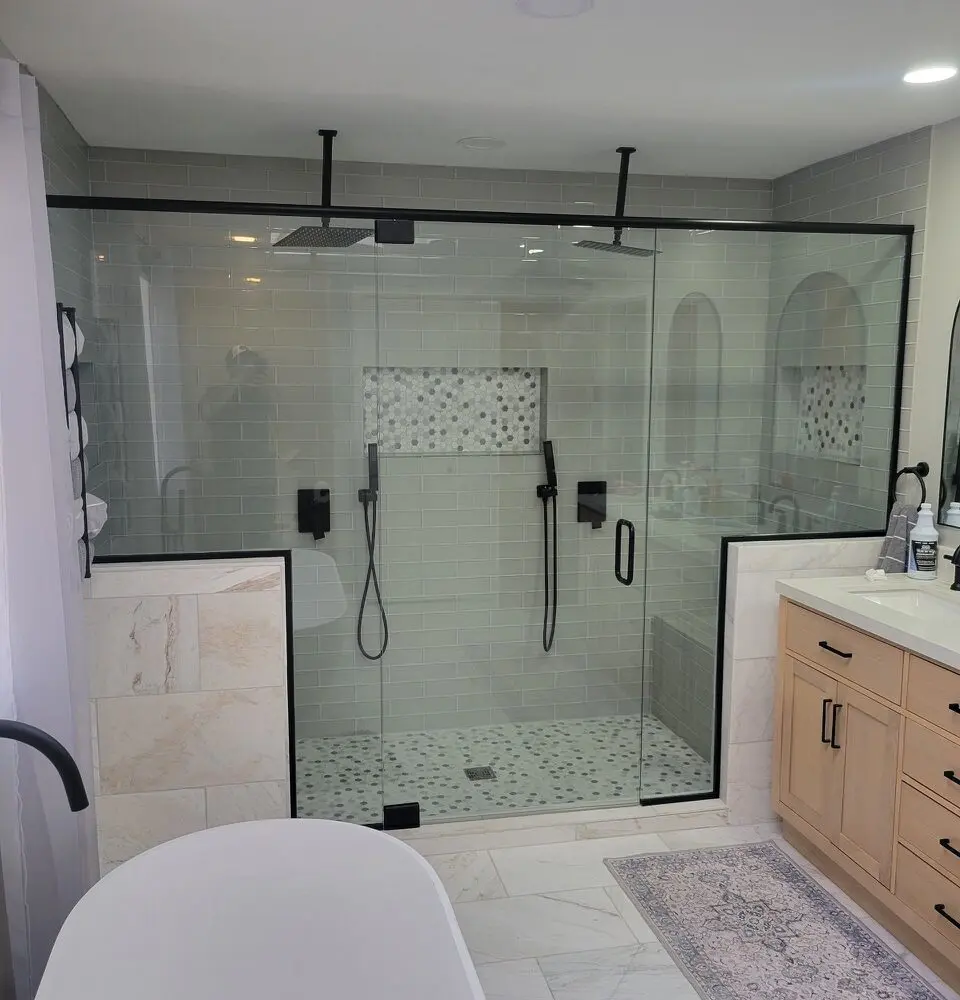 Header, Swing Door, 2 Notched Stationary Panels