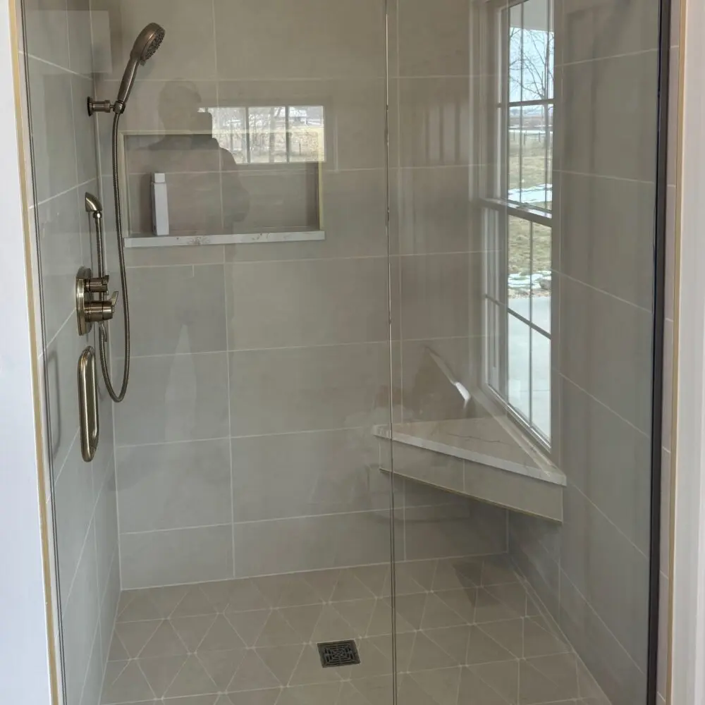 Header, Swing Door, Stationary Panel - Brushed Bronze